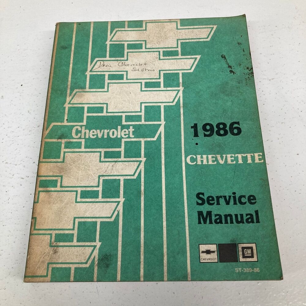 Chevrolet Chevette Service Manual GM 1986 ST-389-86
